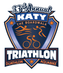 33rd Annual Rotary Club of Katy Triathlon at the Katy Boardwalk logo