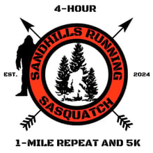 Sandhills Running "Sasquatch 4-Hour 1-Mile Repeat" and "Sasquatch 5K" logo