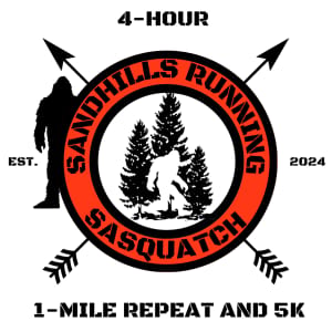 Sandhills Running "Sasquatch 4-Hour 1-Mile Repeat" and "Sasquatch 5K" Logo