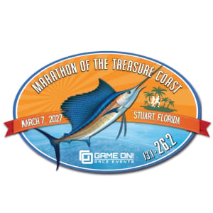 Game On! Marathon of the Treasure Coast Logo