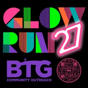 GLOW Run 5K hosted by BTG Community Outreach Logo