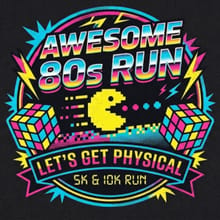Totally Awesome 80's Race 5k / 10k and 1 mile Fun Run logo