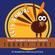 Valley Children's Advocacy Center's 14th Annual The Club of Staunton Turkey Trot Run/Walk logo