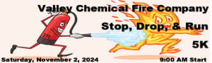 Valley Chemical Fire Company Stop, Drop & Run 5k Logo