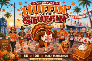 Huffin for the Stuffin- Turkey Trot  5K, 10K, & Half Marathon Logo