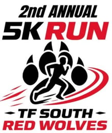 3rd Annual Red Wolves on the Run 5K logo