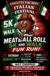 Calcutta Fire's Italian Festival Meatball Roll 5k & Walk Logo