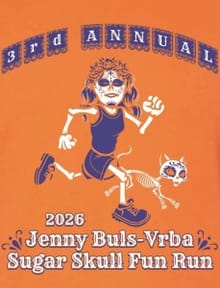 Jenny Buls Vrba Sugar Skull Halloween Fun Run 5k logo