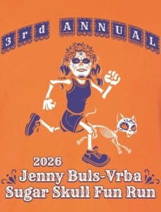 Jenny Buls Vrba Sugar Skull Halloween Fun Run 5k Logo