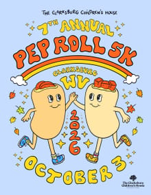 The Clarksburg Pepperoni Roll 5K logo
