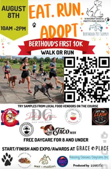 Eat. Run. Adopt - Berthoud 10k logo