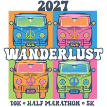 2027 Wanderlust 13.1, 10k, 5k logo