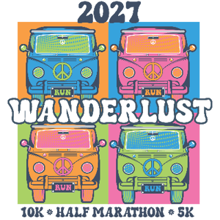 2027 Wanderlust 13.1, 10k, 5k Logo