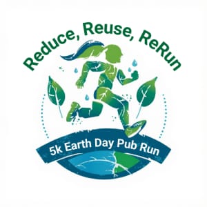 Reduce, Reuse, ReRun: 5k Earth Day Pub Run Logo