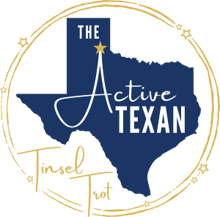 The Active Texan Tinsel Trot logo