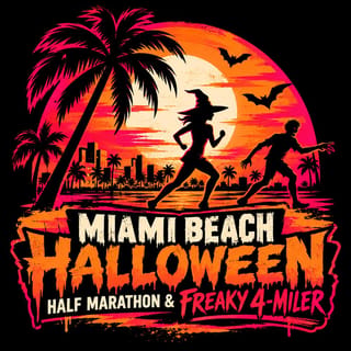 2027 Miami Beach Halloween Half Marathon & Freaky 4-Miler Logo