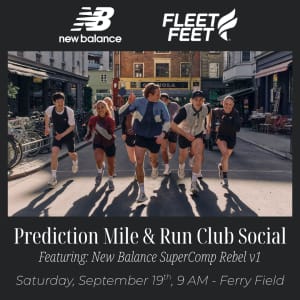 New Balance Prediction Mile & Run Club Social with Fleet Feet Logo