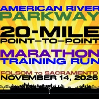 2026 American River Parkway 20-mile Point-to-Point Marathon Training Run & Taper Program Logo