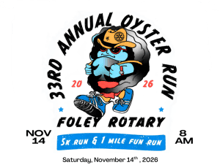 Foley Rotary Oyster 5K Run/Walk/Wheelchair logo