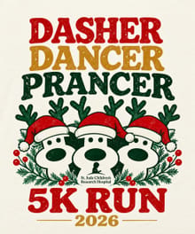 DASHER DANCER PRANCER 5K logo