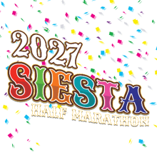 2027 Siesta Half Marathon, 10K and 5k logo