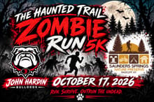 THE HAUNTED TRAIL: ZOMBIE RUN 5K logo