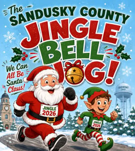 The Sandusky County Jingle Bell Jog Logo