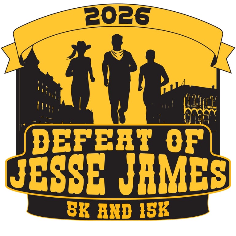 Defeat of Jesse James Days 5K/15K logo
