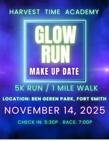 Harvest Time Academy Glow in the Park 5k Run logo