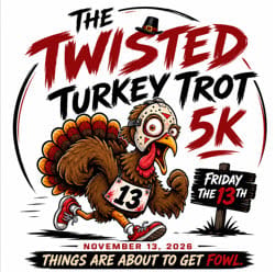 The Twisted Turkey Trot 5K Quitman, Texas Logo