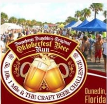 The Dunedin OktoBEERfest 5K 10K 15K at HOB Brewing Company Downtown Dunedin logo