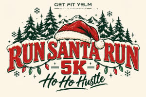 Get Fit Yelm - Run Santa Run 5k Logo
