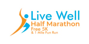 Live Well Half Marathon, Free 5K & 1 Mile Fun Run Logo