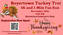 11th Annual Boyertown Turkey Trot logo