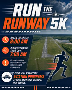 RUN THE RUNWAY - Crossville Airport 5K Logo