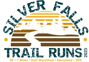 Silver Falls 50K, Marathon & 7 Miler Logo