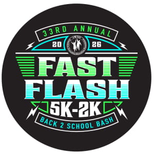 34th Annual Fast Flash 5k and Back 2 School Bash Logo