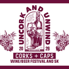 Corks + Caps Wine/Beer Festival and 5K logo