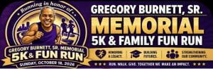 Gregory Burnett, Sr. Memorial 5K & Fun Run Logo
