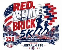 Red, White, & Brick 5k logo