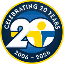 Tri Faster Cheers to 20 Years 5k logo