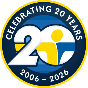 Tri Faster Cheers to 20 Years 5k Logo