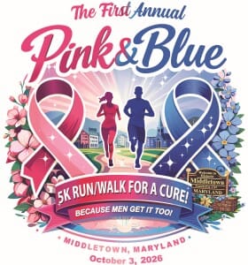 Pink and Blue 5k Run/Walk for Breast Cancer Logo