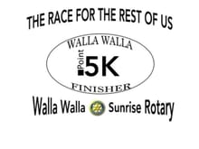 8th Annual Walla Walla Sunrise Rotary Point .5K The "Race" For The Rest Of Us" logo