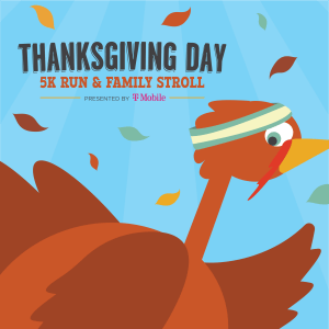 Thanksgiving Day 5K Run & Family Stroll presented by T-Mobile Logo