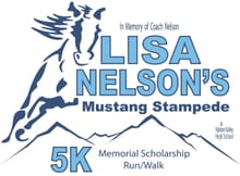 Lisa Nelson’s Mustang Stampede 5K logo