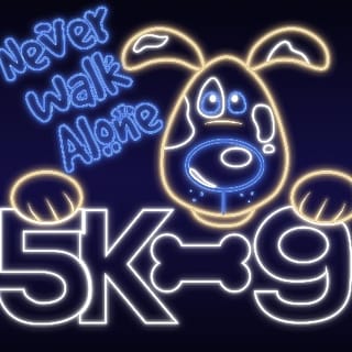 10TH ANNUAL 5K9 – Glow Walk Run !! Logo