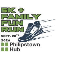 The Hub 5k and Family Fun Run logo