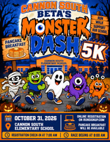 Cannon South Elementary Beta Club's Monster Dash 5K logo