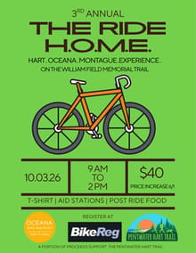 The Ride H.O.M.E. (Hart, Oceana, Montague Experience) Paved Rail Trail Ride logo